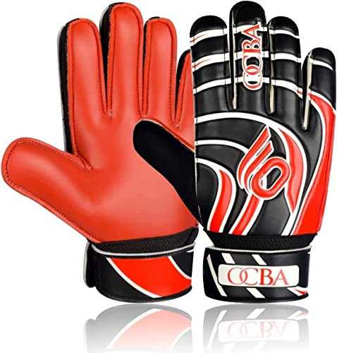 OCBA Goalkeeper Gloves for Kids with Super Grip Latex Having Shock Absorption Padding To Protect Palms and Fingers, Goalie Gloves Available In Bright Eye-Catching Colors