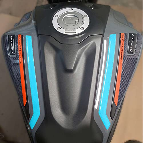 labelbike - 3D Aufkleber Motorrad Schutzbänder Oberer Tank kompatibel mit Yamaha Mt-07 2022 - Cyan Storm
