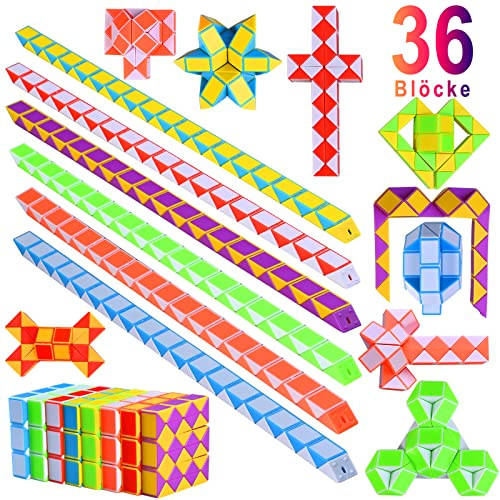 GOLDGE Mitgebsel Kindergeburtstag, 15er 36 Blöcke Magische Schlange Kleine Geschenke für Kinder, Give Aways Kindergeburtstag Gastgeschenke, Adventskalender Füllung Kinder, Nikolaus Geschenke