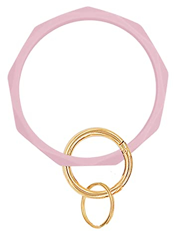 Caritierily Schutzengel Schlüssel-Anhänger aus Metall Schlüsselanhänger Schlüsselanhänger Armband Armreif Flexible Silikon Runde Armbänder Schlüsselanhänger für Frauen