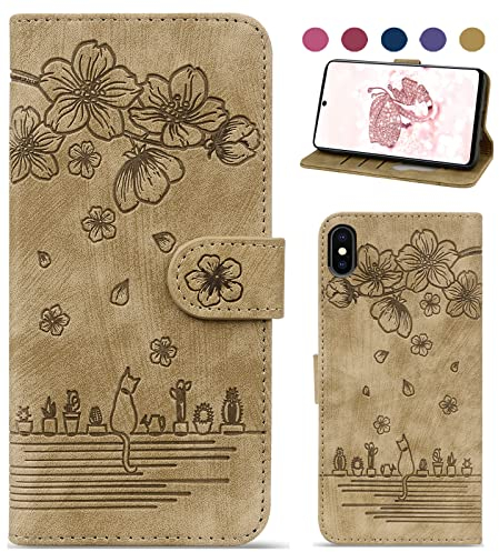 Bxithnr Handyhülle für iPhone XS MAX Hülle, iPhone XS MAX Hülle Leder Handy Tasche Klapphülle Brieftasche Magnetverschluss Flipcase Cover mit [Standfunction] [Kartenfach] für iPhone XS MAX - Gelb