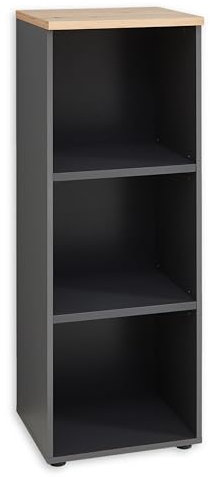 DEINE TANTE EMMA 5035GH14 Büroregal Memphis Regal Aktenregal Graphit/Artisan Eiche Nb. ca. 45 x 122 x 38 cm