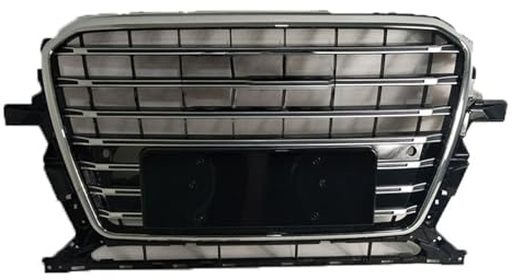 Mittelnetz Grilles Racing Grill für Audi Q5 SQ5 2013-2017, Kühlergrill Frontstoßstangenhaube Grill Kühlergrill Frontstoßstange Haube Kühlergrill Grill,A