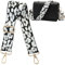 Navaris Handtaschengurt 75-138cm - Tragegurt für Handtasche - Taschengurt zum Wechseln - Taschenriemen - Handtaschen Gurt Trageriemen - Schultergurt für Taschen in Schwarz Weiß Leopard