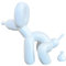 Pooping Dog Sculpture White, Fun Gift for Pet Lovers, Mothers Day, Aesthetic Decorative Balloon Dog Statue Small Animal Figure for Table Bookshelf, Home Decor (White)