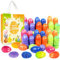 Aviski 72Pcs 6×4cm gemalte irisierende Oster Marmor-ähnliche Eier für Kinder Korb Stuffers Füller mit 1pc Osterjagd Spiel Vlies Tasche, Spielzeug Füllen Leckereien und Ostern Theme Party Bevorzugung