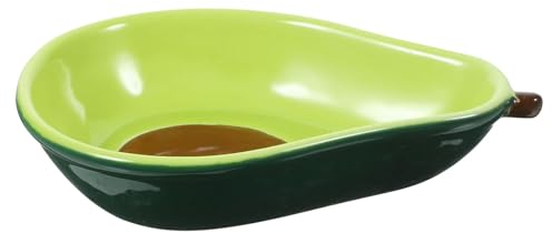Ciieeo Avocado-Teller Keramik-Vorspeiseteller Kleiner Dessertteller Niedliche Untertassen Teller -Serviertablett Fiesta-Taco-Partyteller Für Avocado-Geburtstag Obst Käse Snack