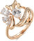 VaEven Neue Hyperbele Ethnische Braut Ringe 585 Roségold Weiß Natürliche Zirkon Party Mode Hochzeit Schmuck Kristall Blume Großer Ring