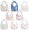 Vicloon Baby Lätzchen,8 Stück Weiche Absorbierende und wasserdicht Halstücher Sabberlätzchen Spucktücher Baby mit Druckknopf für Baby Jungen und Mädchen Kleinkinder