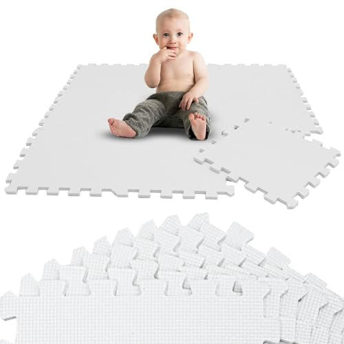 LittleTom 9 Teile Spielmatte Baby Puzzlematte ab Null - 30 x 30 cm Krabbelmatte Bodenmatte Kinder - Puzzle Teppich Kinderzimmer Matte - Outdoor Bodenschutzmatte Spielteppich - EVA Schaumstoff Isomatte