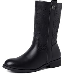 QUEEN HELENA Stivali Bassi Traforati Stivaletti Casual Donna X30-109 (Nero, Sistema Taglie Calzature EU, Adulto, Donna, Numero, Media, 36)