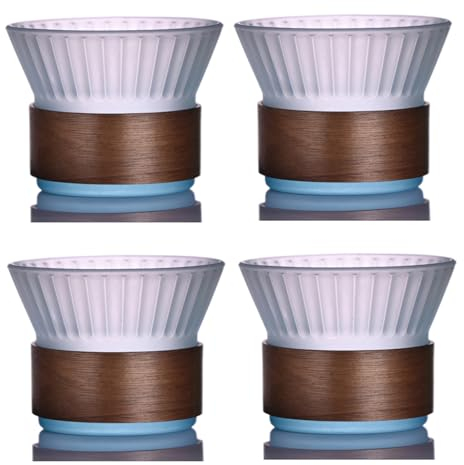 OyaYung Cappuccino Tassen - Matcha Gläser - Bunte Gläser - Kaffeetassen - 4x220 ml - Für Cappuccino Matcha,Kaffee, Wasser, tee,Cocktail Eis Milch,Whisky(Klares-Azurblau)