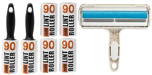 Redberry Pet Hair Removal Set - 540 Sheet Lint Roller & Refills plus Pet Hair Removal Brush