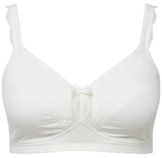 Ulla Popken Damen Soft-Bra, Wireless, Cotton & Lace BH