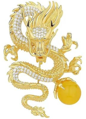 Broches Dragon Vintage, Épinglette Dragon Vivid Animal Anime Pin Mode Broche Chine pour Vêtements, Badges en Métal Ancien