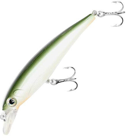 Major Fish Zander Wobbler Hecht Barsch Hardbait Flachläufer 10 cm (Grün Weiss Bodden)