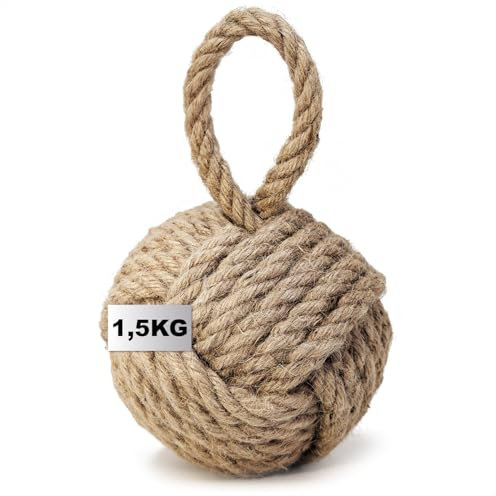 com-four® fermaporta - fermaporta Pesante da 1,5 kg con Design a Nodo Berretto Turco - Tappo per Finestra a Pugno di Scimmia - Accessorio per la casa - Blocco Freno (Nodo: Marrone)