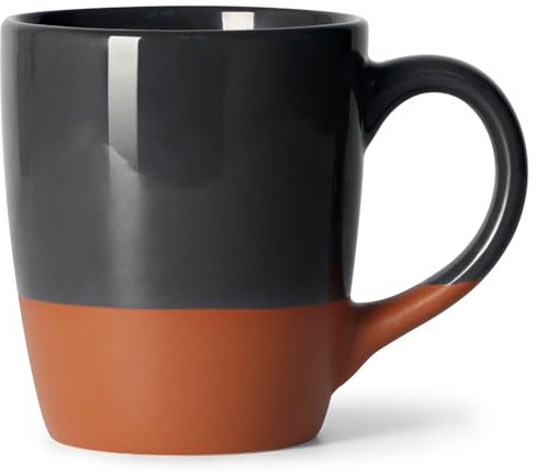 Smilatte 20 OZ/600ML große Kaffeetasse, Nice Ceramic Boss Teetasse mit großem Griff für Papa Männer Frauen, einzigartigen Stil für jede Küche, schwarz
