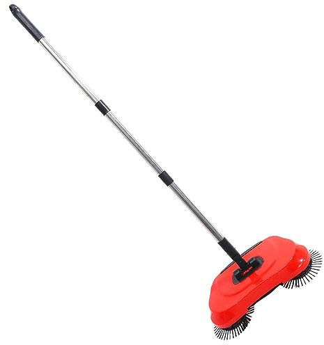 GAROZATION Bodenkehrer Aus Abs Und Edelstahl Mit Besen Kehrschaufel Und Mülleimer Drehbarer Wischmopp Für Harte Böden Verstellbarer Griff Ohne Strom