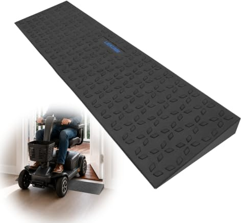 LIEKUMM Türschwellenrampe 4,5 cm Höhe, 650 kg Tragkraft Rollstuhlrampe | Gummi Rollstuhlrampe, rutschfeste Türschwellenrampe Saugroboter für Stufen, Bordsteine, Scooter, Wagen mit Polarstern-Muster