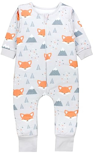 TupTam Schlafsack mit Füßen aus Bio-Baumwolle – Baby Schlafsack 2.5 TOG mit Beinen & Ärmeln, OEKO-TEX