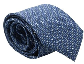 A.CARACCIOLO Cravatta uomo Sartoriale in seta - Squisita fattura ed elegante varietà (BLU CHAIN)