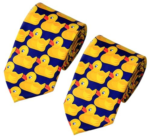 UILYNIU Herren Schmale Krawatte 8 cm - Ducky Tie für Party, Hochzeit, Büro oder Festliche, 2 Stücke, Einheitsgröße