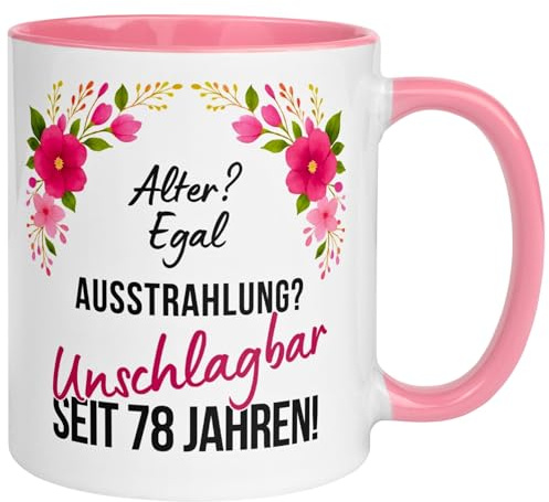 Geschenk zum 78 Geburtstag Frau | Ausstrahlung? Unschlagbar seit 78 Jahren | Geschenk Tasse zum 78. Geburtstag mit Spruch | 78ter Geburtstagstasse | Geburtstagsgeschenk für Frauen | Made in Germany
