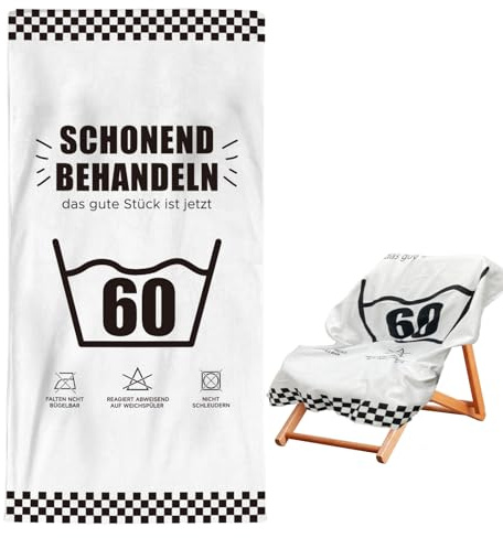 Sugeru handtücher für Geschenke zum 30|40|50|60 Geburtstag Frau/Mann, handtücher Baumwolle, beige handtüchers Bad, Strandhandtuch Schnelltrocknend 160 x 80cm (60)