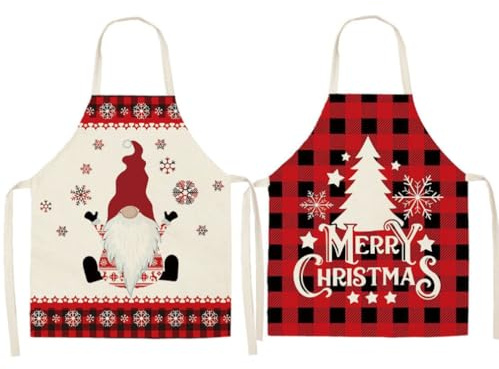 ViLiyDuo Weihnachtsschürze Küchenschürze,Kochschürze,Latzschürze,Grillschürze,für Küche, Restaurant,Backschürze