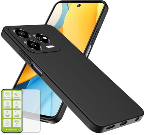 Wigento Für ZTE Blade V70 Vita Silikon TPU Schutz Handy Hülle Schwarz + H9 Hart Glas
