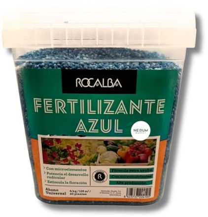 Abono Azul Universal MUY EFICAZ | Fertilizante Granulado NPK 10-10-20 Magnesio y Microelementos | Potencia Raíces, Crecimiento y Floración | Para Huerta, Jardín, Césped y Macetas | Nexum Market (4 KG)