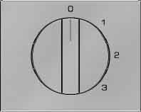 Hager k5 - Placa central mando rotativo 0-1-2-3 posición acero