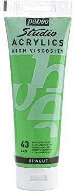 Pebeo Pébéo - Studio Acrylics Fine Acrylic - Acrylic Paint - Green Acrylic - Cadmium Green Hue, 250 ml