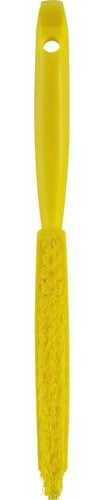 Vikan 41956 Slim, Stiff Bristles, Washing/Sweeping, Hand Brush, Fabric, Upholstery, Carpet, 300mm (Yellow)