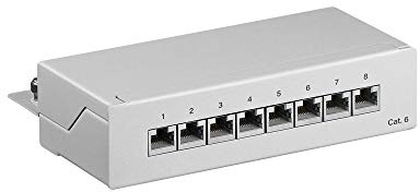 Goobay 93047 CAT 6 Mini/Desktop Patch Panel, 8 Port