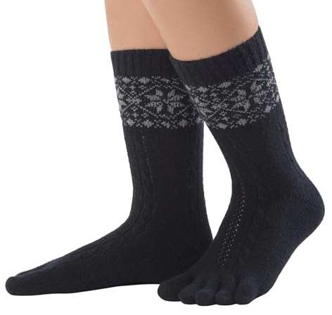 Knitido Merino Cashmere Snowflakes, weiche, warme Winter-Zehensocken