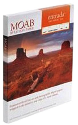 Moab Entrada Rag Bright 300 g/m² Papier aus Baumwolle für Tintenstrahldrucker, A2, zweiseitig, Hochglanz, 25 Blatt