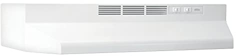 Broan-NuTone BUEZ130WW Campana extractora sin conductos con luces ventilador de escape para debajo del armario, 30 pulgadas, blanco