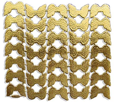 Engelsflügel extra klein, 2 x 2,5 cm, gold, 35 Stück auf Blatt, aus geprägtem Papier