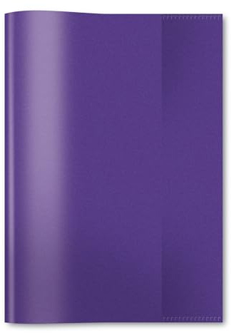 HERMA 7486 Heftumschläge A5 Transparent Violett Lila, 25 Stück, Hefthüllen aus strapazierfähiger & abwischbarer Polypropylen-Folie, durchsichtige Heftschoner Set für Schulhefte, farbig