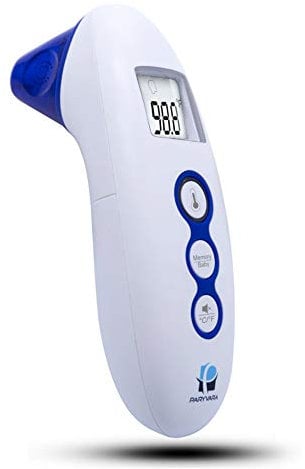 Digital Forehead Instant Read Thermometer - 5 in 1 Forehead, Ear, Room, Liquid & Object Temperature with Fever Alert. Suitable for Baby, Kids Adults