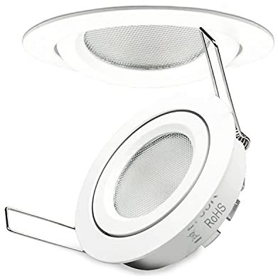 IsoLED LED Einbaustrahler, weiß, 8W SMD, 140°, rund, warmweiß, dimmbar Deckeneinbauleuchte Deckenstrahler