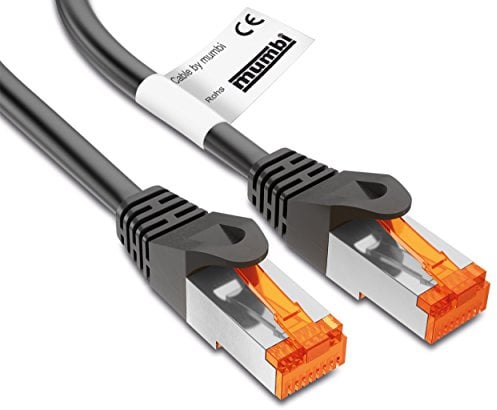 mumbi LAN Kabel 2m CAT 6 Netzwerkkabel geschirmtes F/UTP CAT6 Ethernet Kabel Patchkabel RJ45 2Meter, schwarz