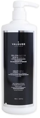 Valquer Facial and Body Ultrasound Conductive Gel. Professional use in Radiofrequency, Laser Hair Removal, Microcurrents, Ipl and Cavitation. Colorless and Odorless Water Based. 1L.