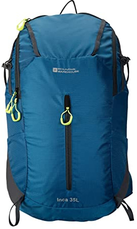 Mountain Warehouse Inca Extreme Rucksack – 35 Liter-Tagesrucksack mit Regenschutz und Vielen Taschen aus Rip-Stop-Gewebe – Camping, Wandern, Outdoor zu jeder Jahreszeit