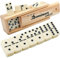 Smilejoy Dominoes Set per Adulto Doppio 6 Domino Game per Giochi Da Tavolo Classici Domino Gioco Set 28 Pezzi con Caso Legno Naturale (2 Giocatori)