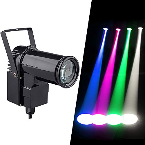 12w RGBW Led Pinspot Dmx 512 Lumiere Disco pour Boule a Facettes Projecteur Boule a Facette, Spot pour Boule à Facettes avec Moteur Lumieres Scene, Boule Facette Spot lampe de scène jeu de Lumière Dj