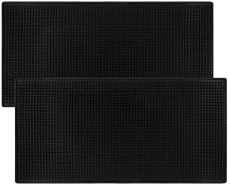 Robuste Barmatte aus PVC-Gummi, zum Trocknen, für KTV Bar Glas Zuhause (XL: 61 x 30,5 cm), 2 Stück