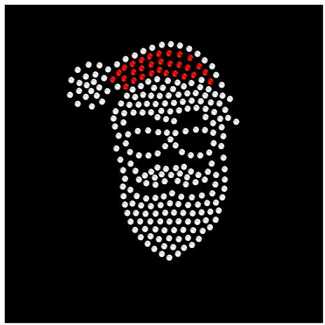 Strasselse Strassmotiv Weihnachtsmann - Bügelbild Applikation Weihnachten - Bügelbild für Hose Tasche Jacke etc. - Strass-Applikation zum Aufbügeln Strass-Nikolaus - Gr. 54 x 69 mm